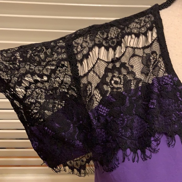 160. C. Luce Top in Purple with Black Lace - Picture 10 of 16